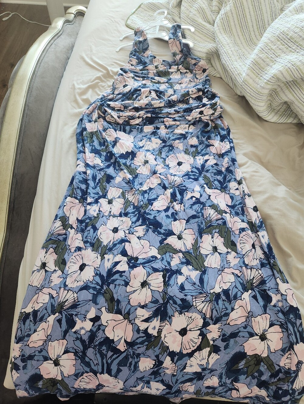 Pea In The Pod DiscontinuedFloral Maternity Dress With Tie Waist Belt Size Small